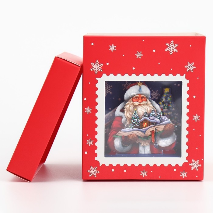 Коробка подарочная новогодняя складная с 3D эффектом «Почта», 11 х 11 х 13 см, Новый год Коробка подарочная новогодняя складная с 3D эффектом «Почта», 11 х 11 х 13 см, Новый год