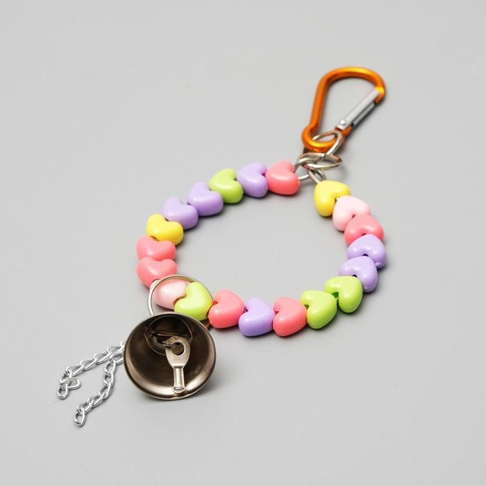 Игрушка для птиц  Игрушка для птиц "Кольцо из бусин" с колокольчиком, 6 х 17 см