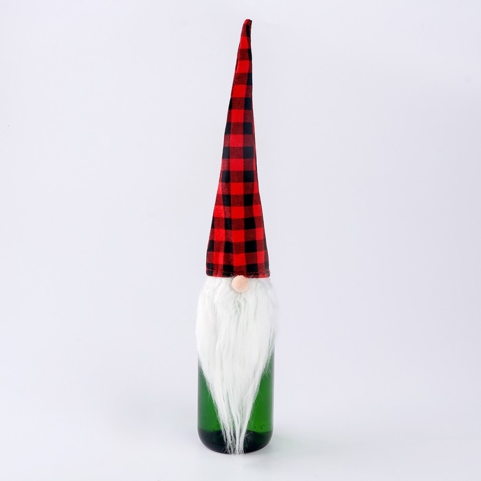 Новый год! Одежда на бутылку «Гном», в клетку, 45 см Новый год! Одежда на бутылку «Гном», в клетку, 45 см