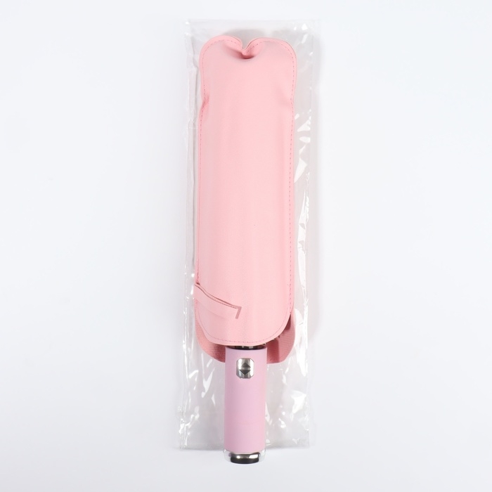 Зонт автоматический «Однотон», с фонарем, 3 сложения, 10 спиц, R = 51/58 см, D = 116 см, цвет розовый Зонт автоматический «Однотон», с фонарем, 3 сложения, 10 спиц, R = 51/58 см, D = 116 см, цвет розовый