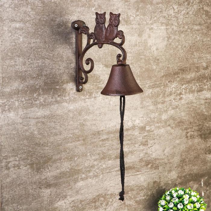Колокол сувенирный металл  Колокол сувенирный металл "Два филина на ветке" 21х16х10 см