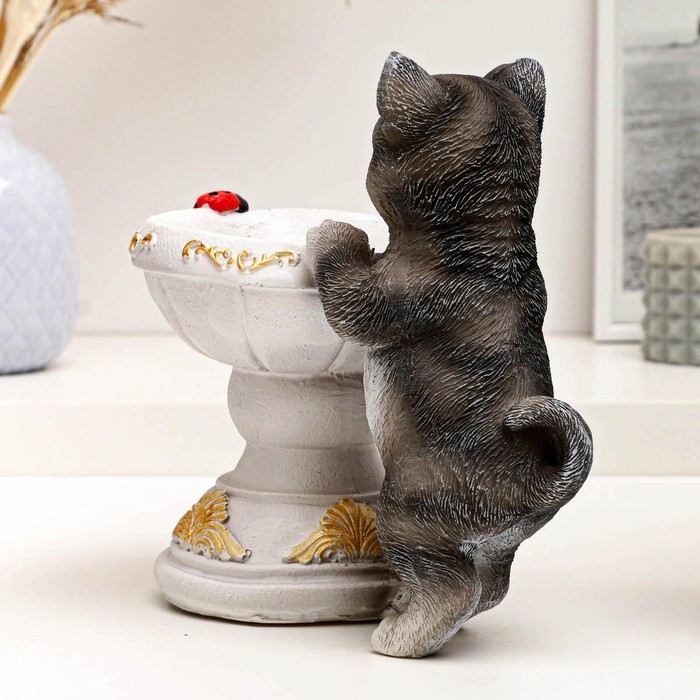 Фигура - подставка для мелочей Фигура - подставка для мелочей "Котик с вазой" 21х13х20см