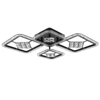 Люстра с ПДУ 1525/4BK LED 96Вт 3000-6000К диммер черный 71х10 см BayerLux