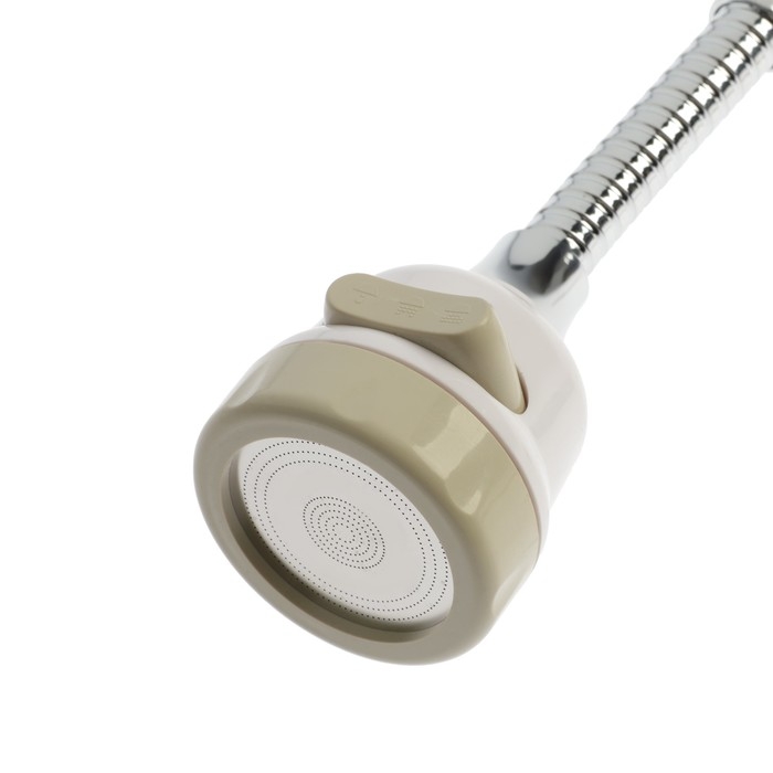 Аэратор ZEIN, регулировка потока, на гибком шланге, 170 мм, 3 режима, пластик, белый Аэратор ZEIN, регулировка потока, на гибком шланге, 170 мм, 3 режима, пластик, белый