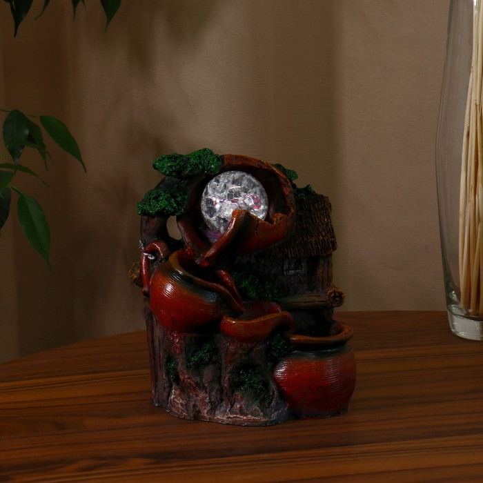 Фонтан "Домик под кувшином" 10х14х19 см (с подсветкой)