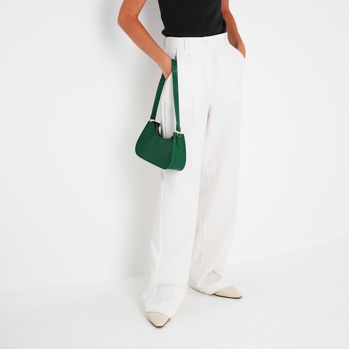 Сумка-багет на молнии, цвет зелёный Сумка-багет на молнии, цвет зелёный