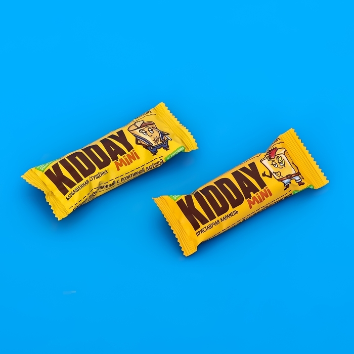 Батончик глазированный Батончик глазированный "KIDDAY mini", с карамелью и сгущенкой, ассорти,300 г
