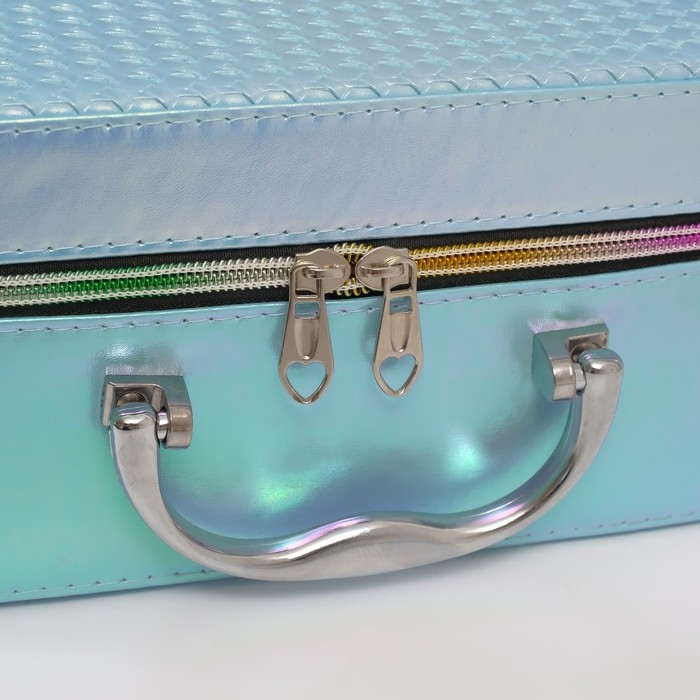 Шкатулка кожзам с зеркалом Шкатулка кожзам с зеркалом "Плетение" голубая н-р 3 шт 19,4х12,5х8 22х16х9 11,5х24,5х18,5 см