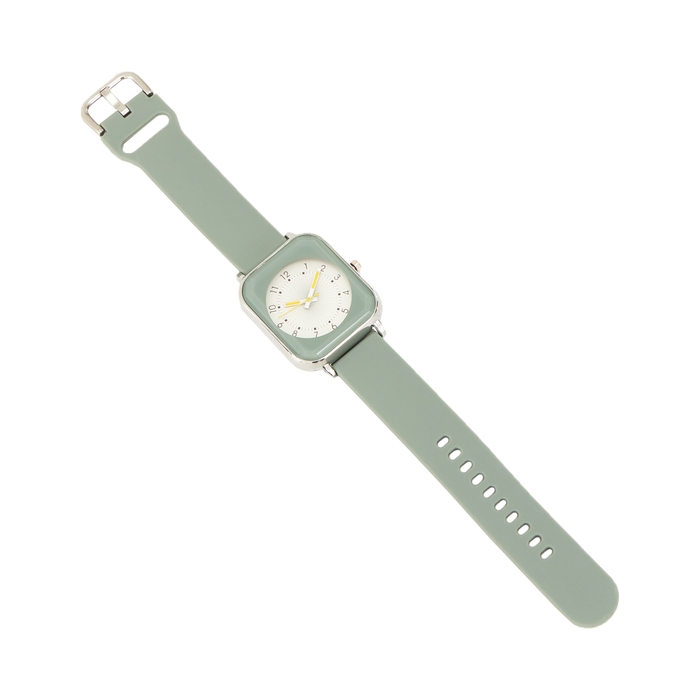 Часы наручные кварцевые женские, d-2 см, ремешок силикон l-25 см, зеленые Часы наручные кварцевые женские, d-2 см, ремешок силикон l-25 см, зеленые