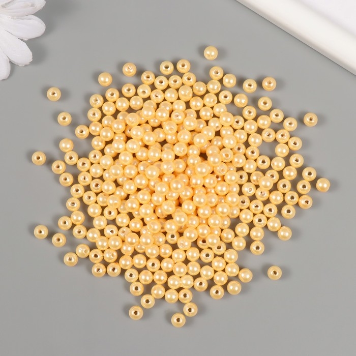 Набор бусин Набор бусин "Жемчуг" d 6 мм, 250 гр, бежевый