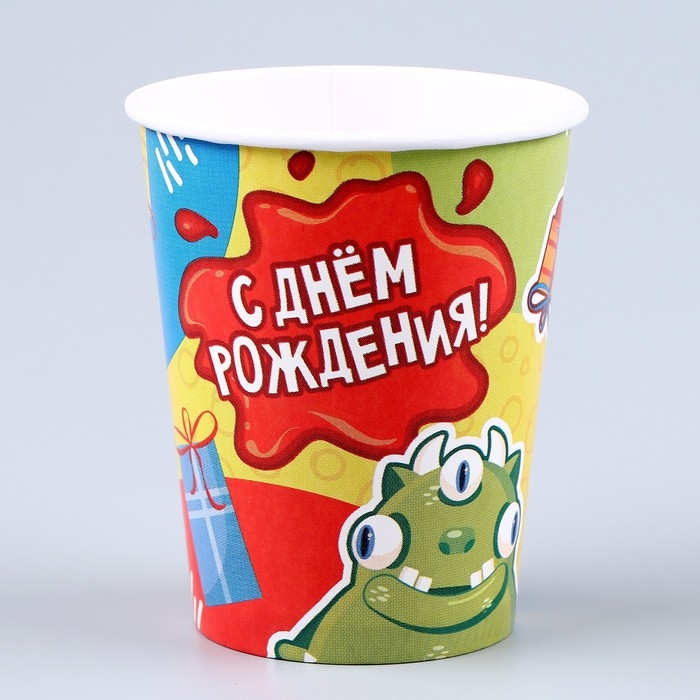 Набор бумажной посуды одноразовый Монстрики»: 6 тарелок, 1 гирлянда, 6 стаканов Набор бумажной посуды одноразовый Монстрики»: 6 тарелок, 1 гирлянда, 6 стаканов