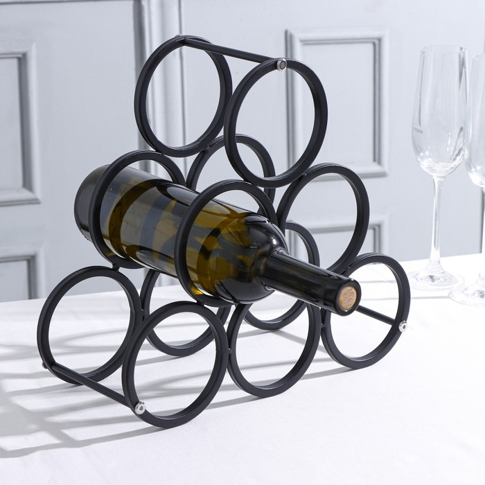 Подставка для бутылок Доляна «Моно», метал, 31,5×28,5×12,5 см, цвет чёрный Подставка для бутылок Доляна «Моно», метал, 31,5×28,5×12,5 см, цвет чёрный