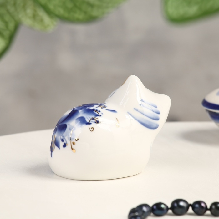 Сувенир Сувенир "Мурка", 7 х 4,5 х 6 см, гжель, кобальт, золото