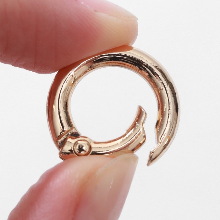 Кольцо-карабин, d = 13/20 мм, толщина - 3,5 мм, 5 шт, цвет золотой Кольцо-карабин, d = 13/20 мм, толщина - 3,5 мм, 5 шт, цвет золотой