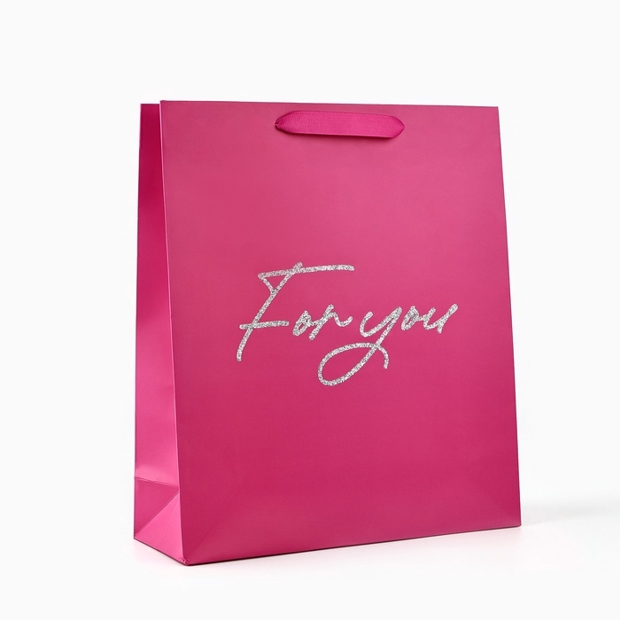Пакет ламинированный вертикальный «Для тебя», глиттер, M, 26 х 30 х 9 см Пакет ламинированный вертикальный «Для тебя», глиттер, M, 26 х 30 х 9 см