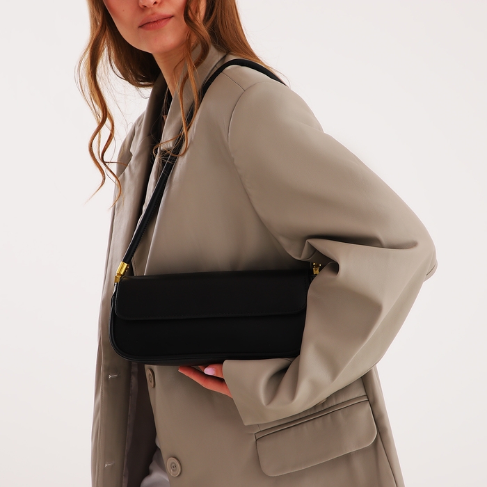 Сумка женская, багет, на магните, цвет чёрный Сумка женская, багет, на магните, цвет чёрный