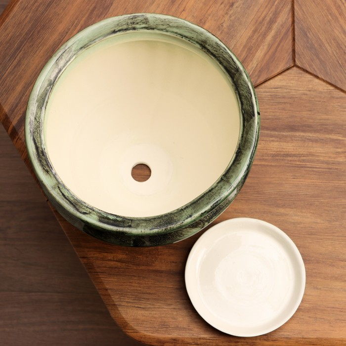 Набор горшков 2 шт. Набор горшков 2 шт. "Волна" зеленый 7,6 л/2,2 л