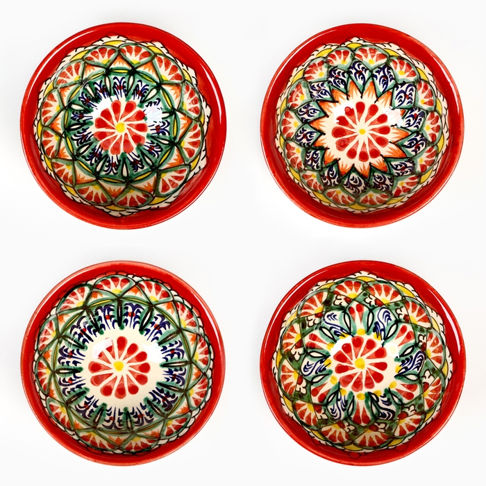 Пиала чайная Риштанская керамика Пиала чайная Риштанская керамика "Узоры" большая, 11 см, микс