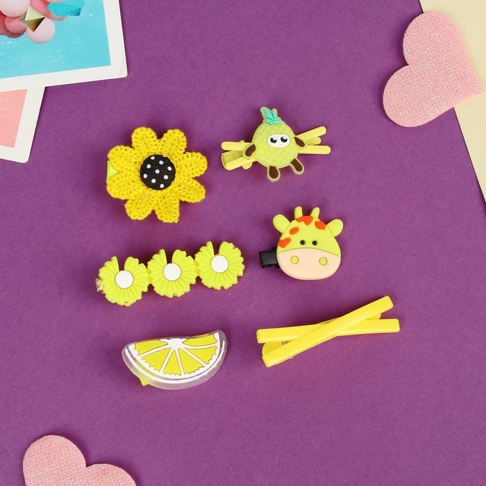 Набор для волос  Набор для волос "Маленькие радости" (14 шт) семицветик, жёлтый