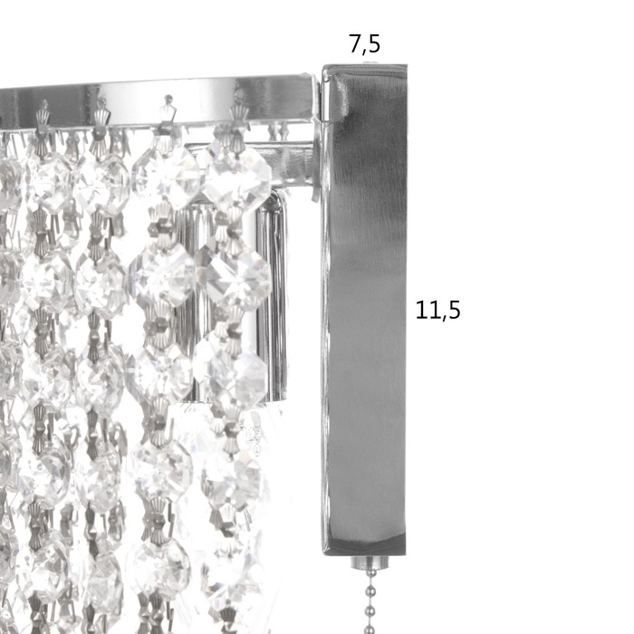 Бра "Глория" 1х60Вт Е14 Хром 20х12х32см