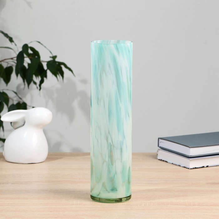 Ваза Ваза "Цилиндр" 8х30 см, зелёная