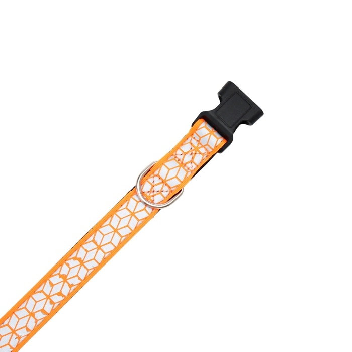 Ошейник со светоотражающим орнаментом, 55 х 2,5 см, оранжевый Ошейник со светоотражающим орнаментом, 55 х 2,5 см, оранжевый