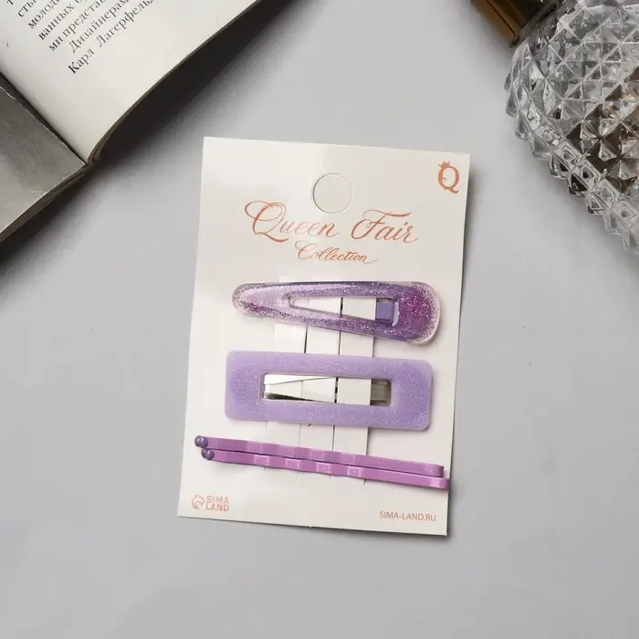 Невидимки для волос «Флоренс краски», набор 4 шт., 5.5 см, фиолетовые Невидимки для волос «Флоренс краски», набор 4 шт., 5.5 см, фиолетовые