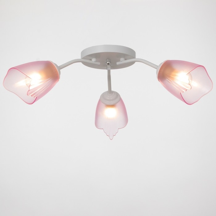 Люстра Оникс 3х15Вт E27 белый-розовый 50х50х15см BayerLux