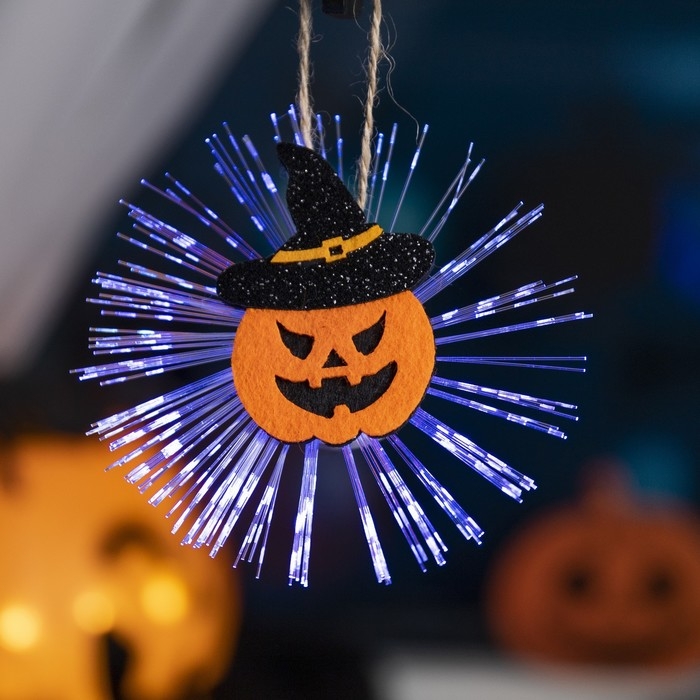 Светодиодная игрушка «Тыква в шляпе» 10 см, батарейки AG13х3 (в комплекте), свечение мульти Светодиодная игрушка «Тыква в шляпе» 10 см, батарейки AG13х3 (в комплекте), свечение мульти