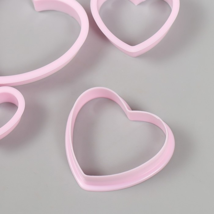 Каттеры для полимерной глины Каттеры для полимерной глины "Сердца" набор 4 шт 3,3х4 см 4,3х5 см 5,4х6,2 см 6,7х7,5 см