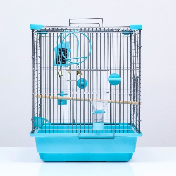 Клетка для птиц Клетка для птиц "Пижон" №104, разборная, 1 секция, 58 х 40 х 48см, бирюзовая