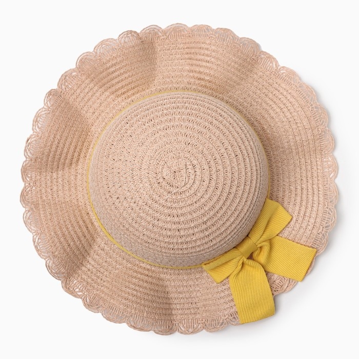 Шляпа для девочки с бантом MINAKU, р-р 52, цв.розовый Шляпа для девочки с бантом MINAKU, р-р 52, цв.розовый