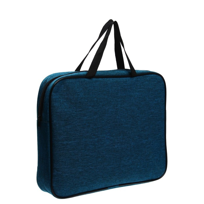 Папка с ручками А4, 350 х 270 х 60 мм, текстильная, Офис Премиум ПДМ-111 Папка с ручками А4, 350 х 270 х 60 мм, текстильная, Офис Премиум ПДМ-111 "Аквамарин"