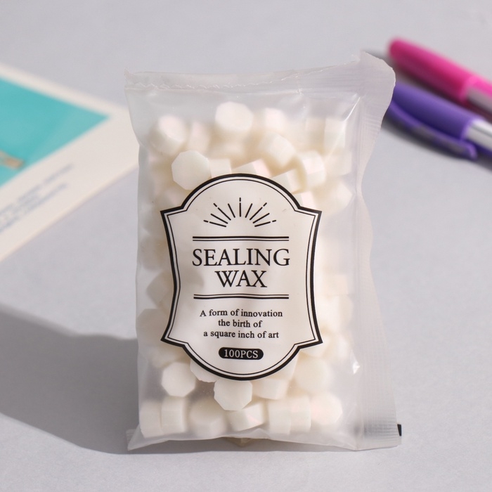 Сургуч в гранулах Сургуч в гранулах "Молочный" перламутр набор 100 капсул