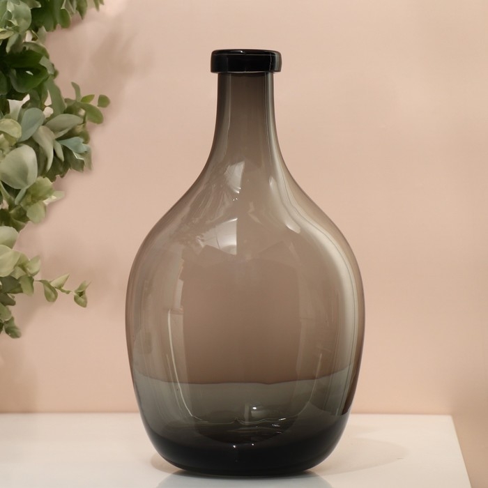 Ваза для цветов бутыль «Суромна» из прозрачного серого стекла 29 х 16 х 16 см Ваза для цветов бутыль «Суромна» из прозрачного серого стекла 29 х 16 х 16 см