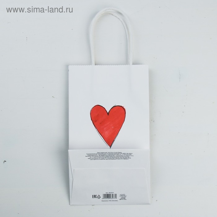 Пакет подарочный крафтовый, упаковка, «Love you», 12 х 21 х 9 см Пакет подарочный крафтовый, упаковка, «Love you», 12 х 21 х 9 см