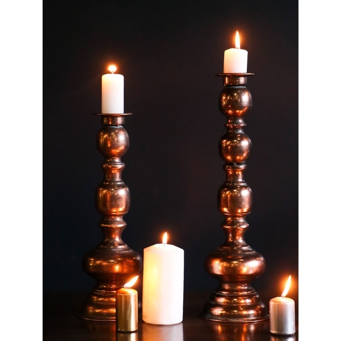 Подсвечник металл на 1 свечу Подсвечник металл на 1 свечу "Эрмете" состаренная бронза 13,5х13,5х43,5 см