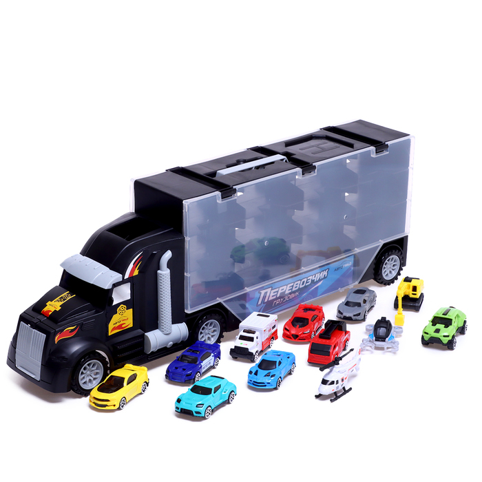 Грузовик «Перевозчик», в комплекте 10 машин и 2 вертолёта Грузовик «Перевозчик», в комплекте 10 машин и 2 вертолёта