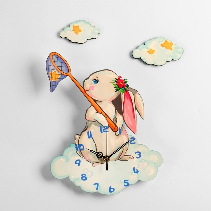 Часы настенные интерьерные   Часы настенные интерьерные  "Зайчик",  24 х 30 см