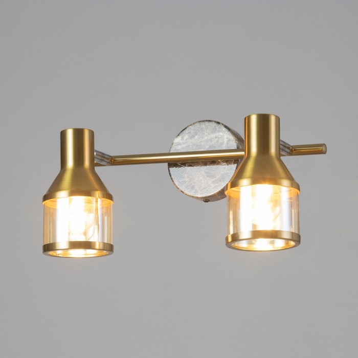 Спот Спот "Никс" 2x40Вт E14 Бронза, черный мрамор 30х18х16см