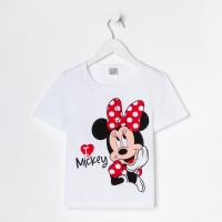 Футболка "Minnie 2", Минни Маус, р. 28, рост 86-92 см, белый