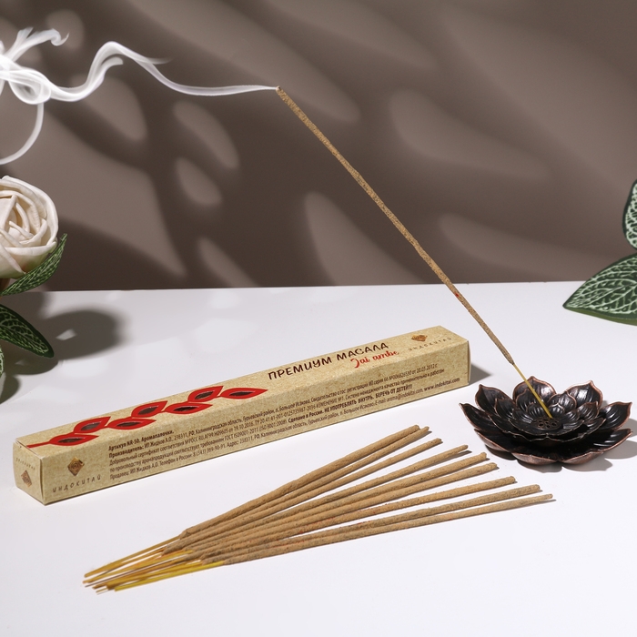 Благовония Благовония "Премиум Масала Джай амбэ Зеленый чай", 20 палочек в упаковке