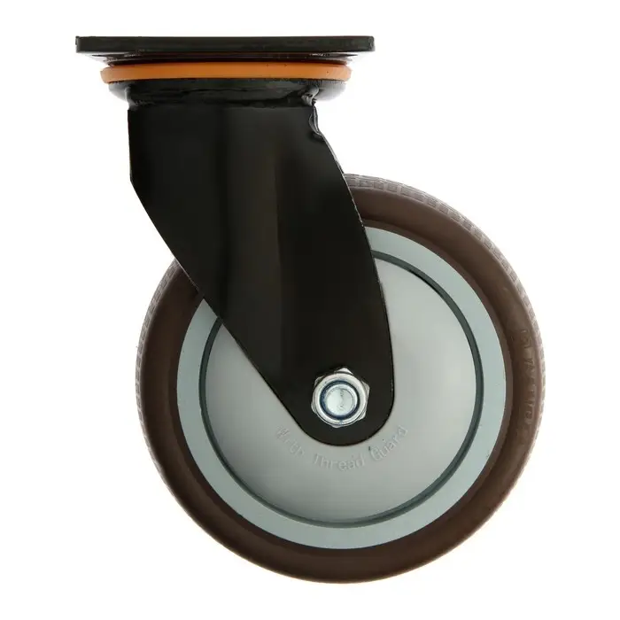 Колесо для трансп. тележек поворотное ТУНДРА, d=150 мм, на площадке, покрытие TPR=