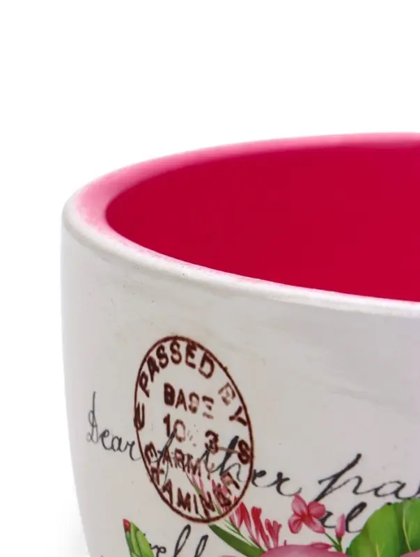 Горшок для цветов &laquo;Эмма&raquo;, 1.3 л, 19&times;15&times;10 см, керамический, с поддоном, белый, розовый, Greengo