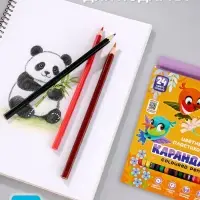 Карандаши цветные 24 ZOO, пластиковые, шестигранные