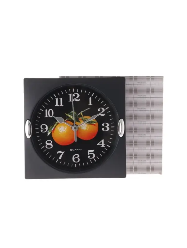 Часы настенные для кухни &laquo;Фрукты&raquo;, для дома и дачи, 15&times;15 см, d=13 см, чёрные