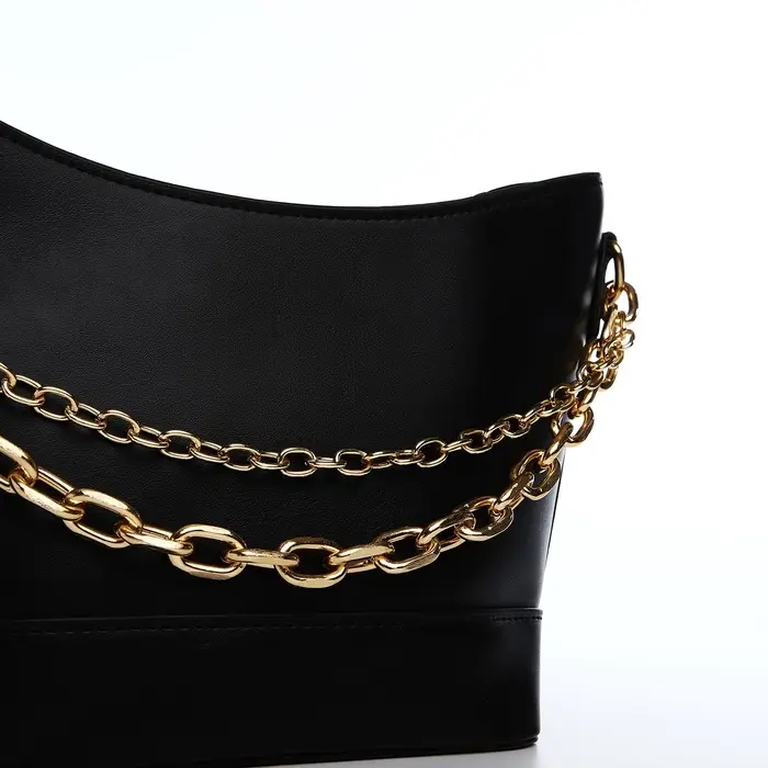 Сумка женская кросс-боди на молнии, 25&times;8&times;15 см, чёрная