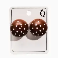 Серьги &laquo;Бусина. Шар в точку&raquo;, d=2 см, коричневые
