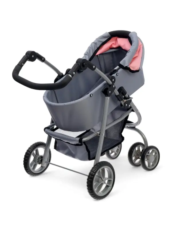 Коляска для кукол зима-лето 2 в 1, регулирует ручка, металлический каркас