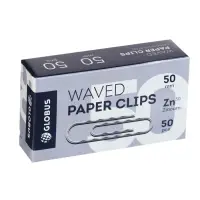 Скрепки канцелярские GLOBUS, 50 мм, 50 шт., оцинкованные, гофрированные